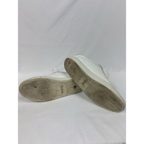 Koio Capri Triple White Leather Sneakers 39 Made in Italy Lace Up Minimalist - Picture 7 of 16